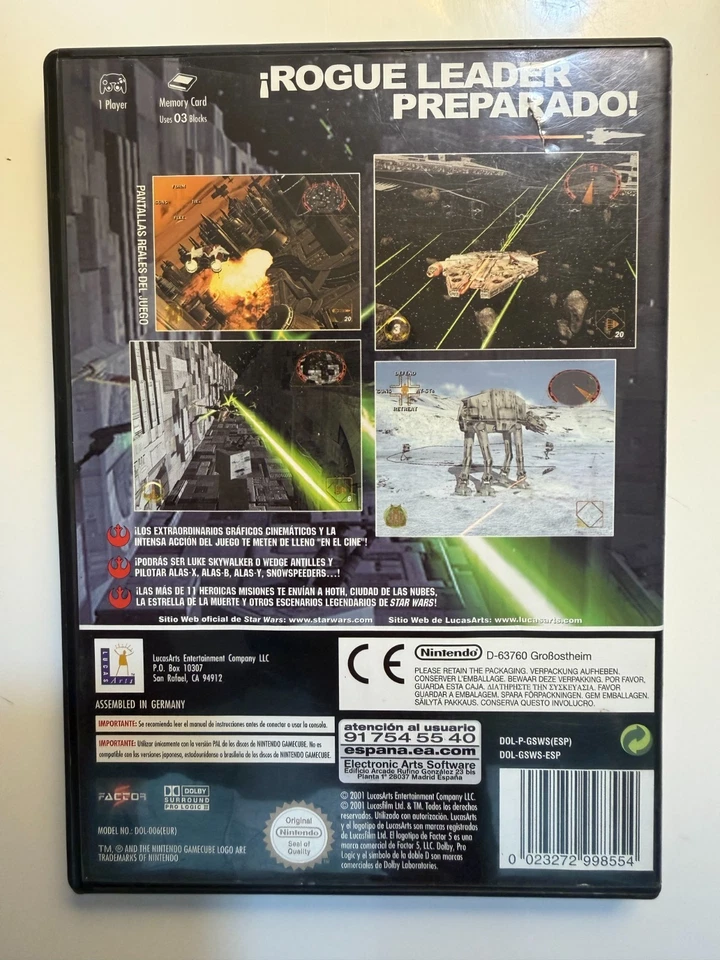 STAR WARS ROGUE LEADER ROGUE SQUADRON II - NINTENDO GAMECUBE - PAL ESPAÑA 2, foto 2 de 5