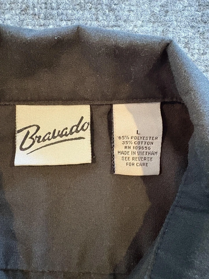 Y2k Trivium Shirt Mens Large Black Bravado 2006 Band Button Work Shirt Metal - Image 3 of 4