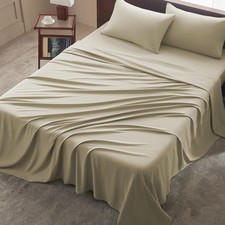 Queen Size 4 Piece Sheet Set - Comfy Breathable  Cooling Bed Sheets Set, Sof...