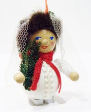 Steinbach West Germany Bride Wedding Veil Bouquet #Z 544 Wooden Wood Ornament