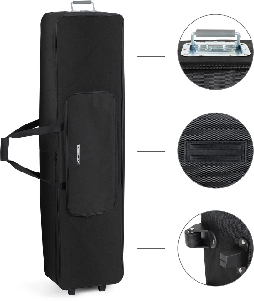 Housse pour Claviers 88 Touches Piano Poignée Sac de Transport avec Roues Étui - Photo 2/4