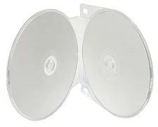 Clear Double ClamShell CD/DVD Case for 3-Ring Binder (Holds 2 Discs) Lot