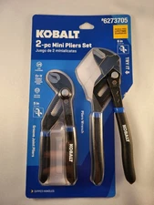 Kobalt Mini Small Pliers 2 Pc. Set Cobra Style Water Pump & Parallel Jaw Pliers