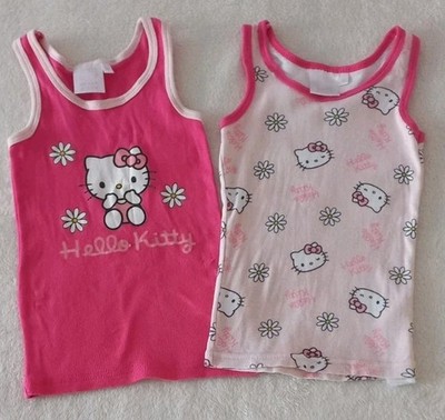 2x  Unterhemden, Gr 92. Baby, Hello Kitty, Pink, Rosa, Sehr Guter Zustand