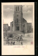 Old postcard St-Pal-de-Mons, L ?Eglise