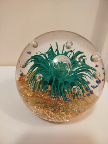 Large Glass Paperweight Tree With Flowers Gold Flake 1.822Kg - Picture 14 of 23