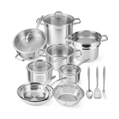 Duxtop Professional Stainless Steel Pots and Pans Set, 17PC Induction Cookwar...