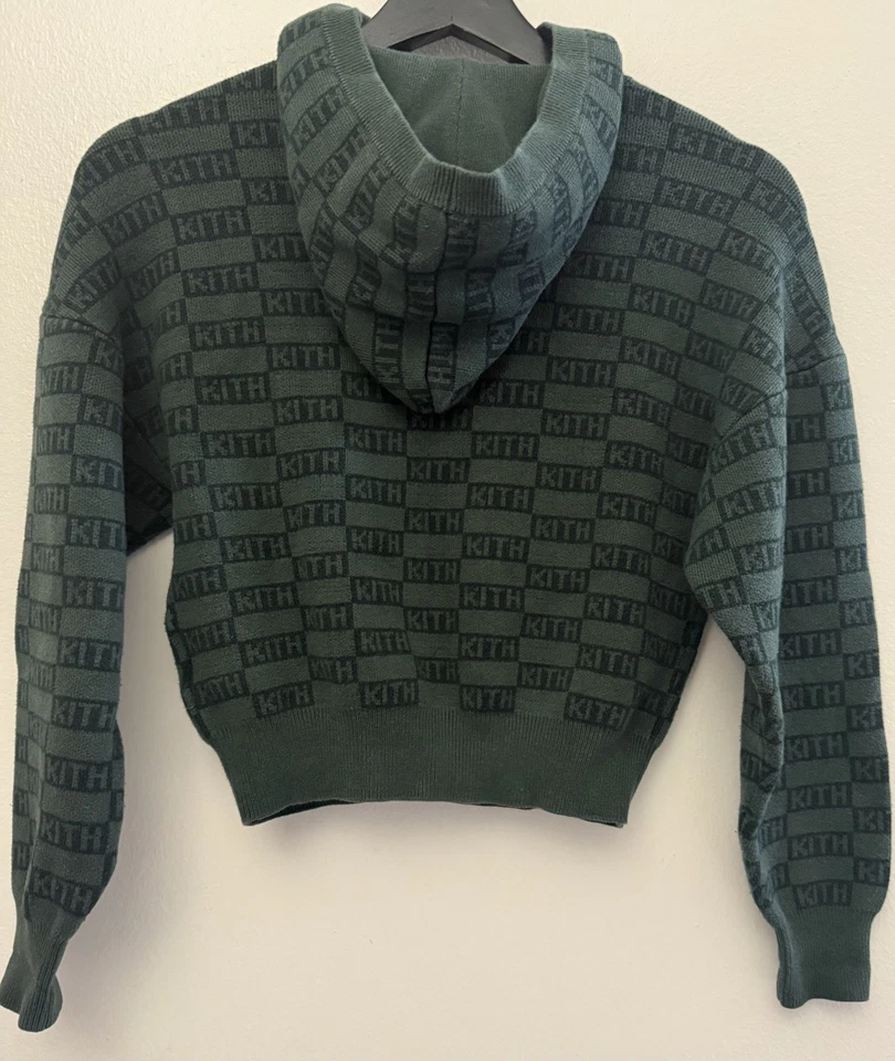 KITH Niños Verde Tejido Monograma Mezcla de Algodón Sudadera con Capucha + Pantalones deportivos Talla 8Y Foto 3 de 4