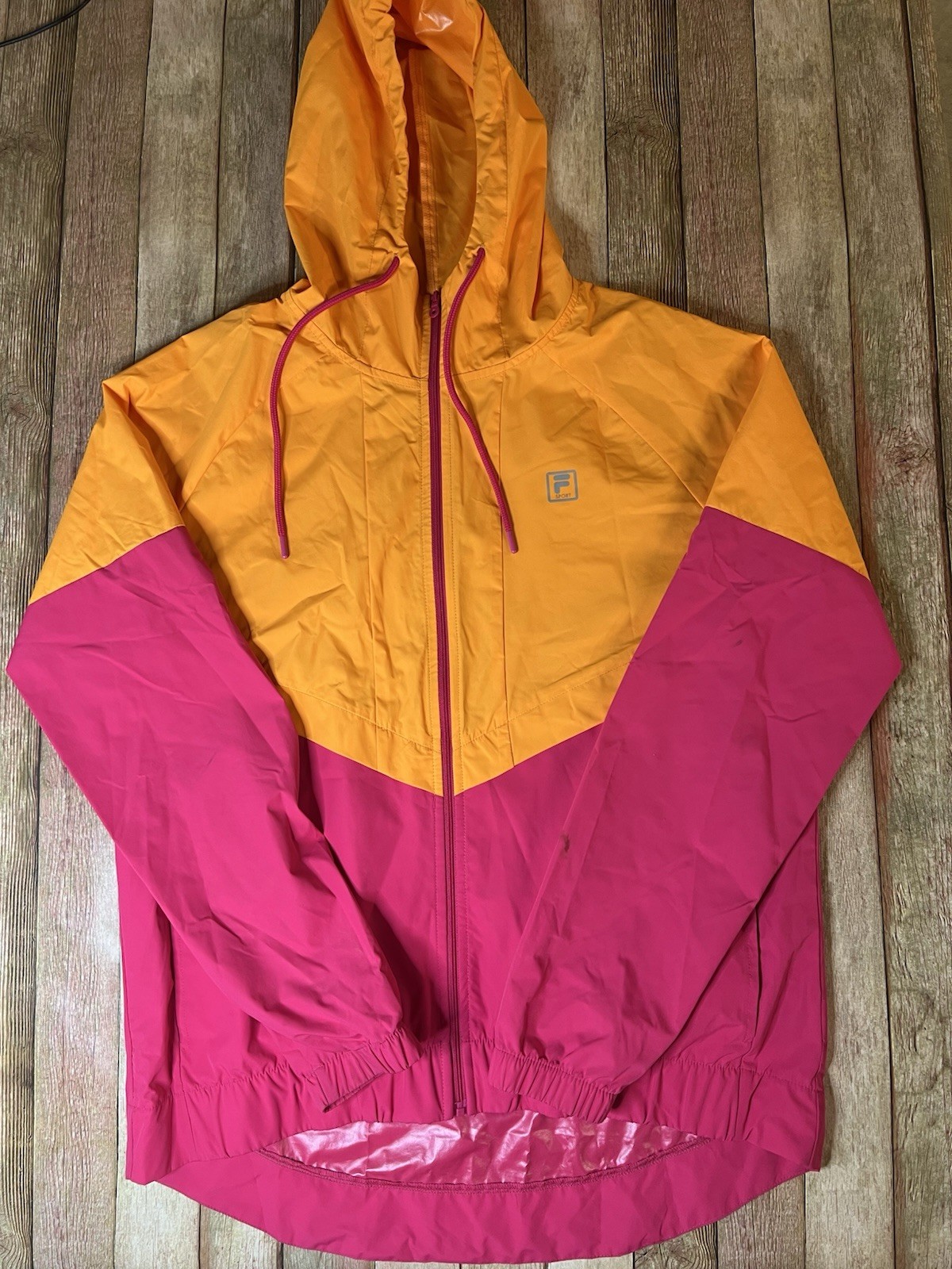 Giacca a vento Fila Colorblock con cappuccio Taglia Media