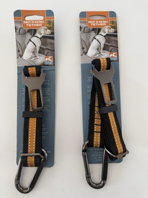 #ad Set of 2 NEW Kurgo Direct to Seatbelt Tether Black Orange Car Safety Belt $22.00