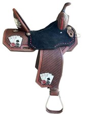 Handmade Leather Western Horse Saddle Barrel Racing Tooled Trail Tack Equestrian
