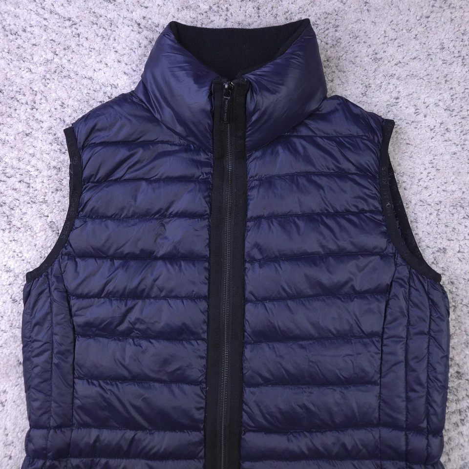 Colete Michael Kors Feminino Pequeno Acolchoado Embalável Zíper Completo Azul Marinho - Imagem 4 de 4