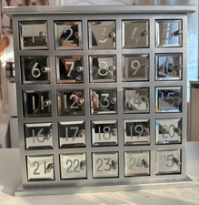 Wooden Silver Advent Calendar With 25 Mirrored Doors Christmas count down