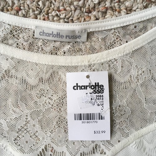 NWT Charlotte Russe White Lace Dress Size S Cottage Wedding Bridal Bachelorette - Picture 4 of 11