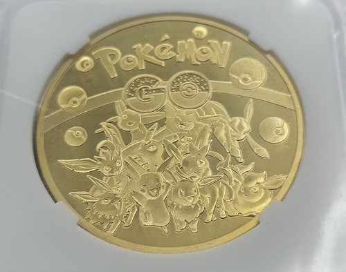Pokemon GO Coin Pikachu Set 1996 Giappone Edizione Limitata Valore KL placcato oro - Foto 5 di 24