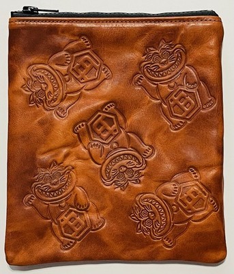  Extremely Rare Brown Bettinardi Horween Leather Lucky Cat Valuables Pouch 