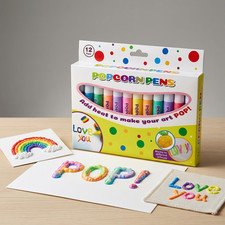 12Pc 3D Magic Popcorn Pens Puffy Paint Bubble Pen Kids Children 3D Art Pens Gift — image 3