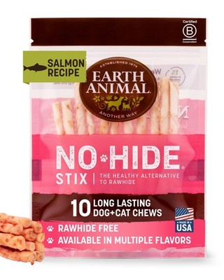 Earth Animal No Hide Stix - Long Lasting Rawhide Free 10 Count (Pack of 1) 
