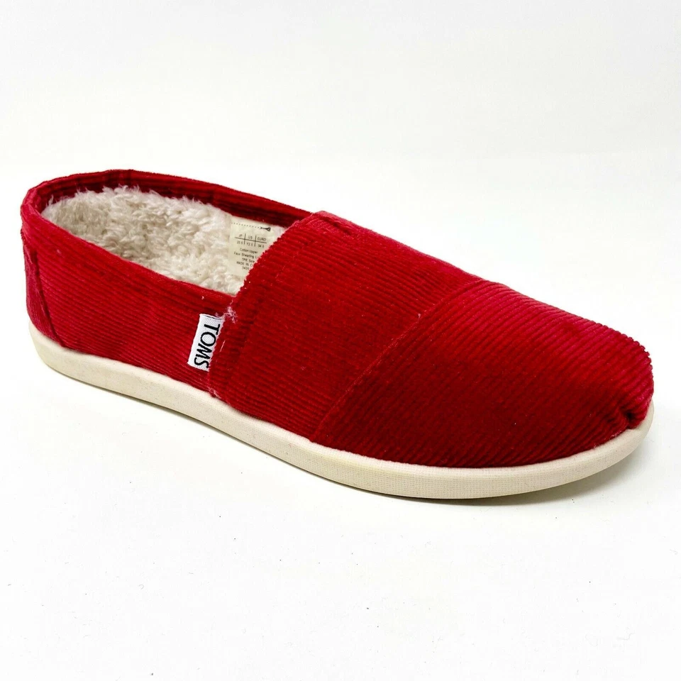 Zapatos planos informales de lona sin cordones Toms Classics Red Cord para jóvenes Foto 2 de 4