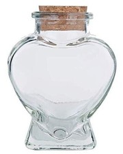 Heart Glass Jar Favor Canister Treats Storage Bottle Container Valentine Gift