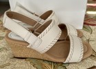 NWT Clark’s Collection Womens Kyarra Rose White Leather Wedge Heel Size 7M