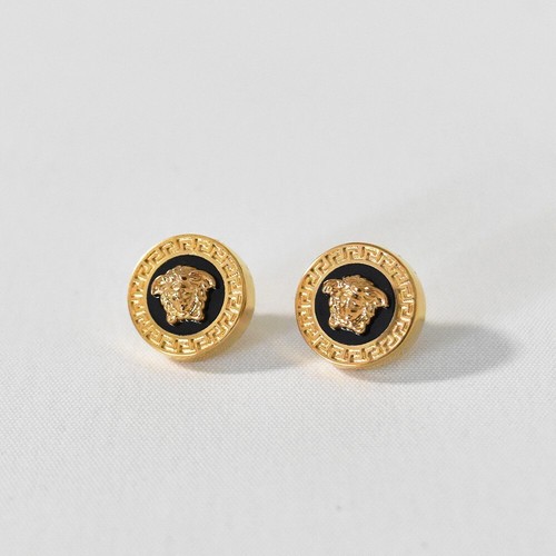 SALE VERSACE Earrings Medusa Greca Pattern Engraving Both Ears Pink, Black NEW - Picture 10 of 14