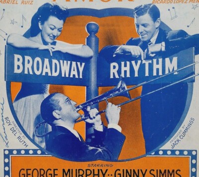 1943 Tommy Dorsey Broadway Rhythm Sheet Music Soundtrack MGM Amor Lena Horne