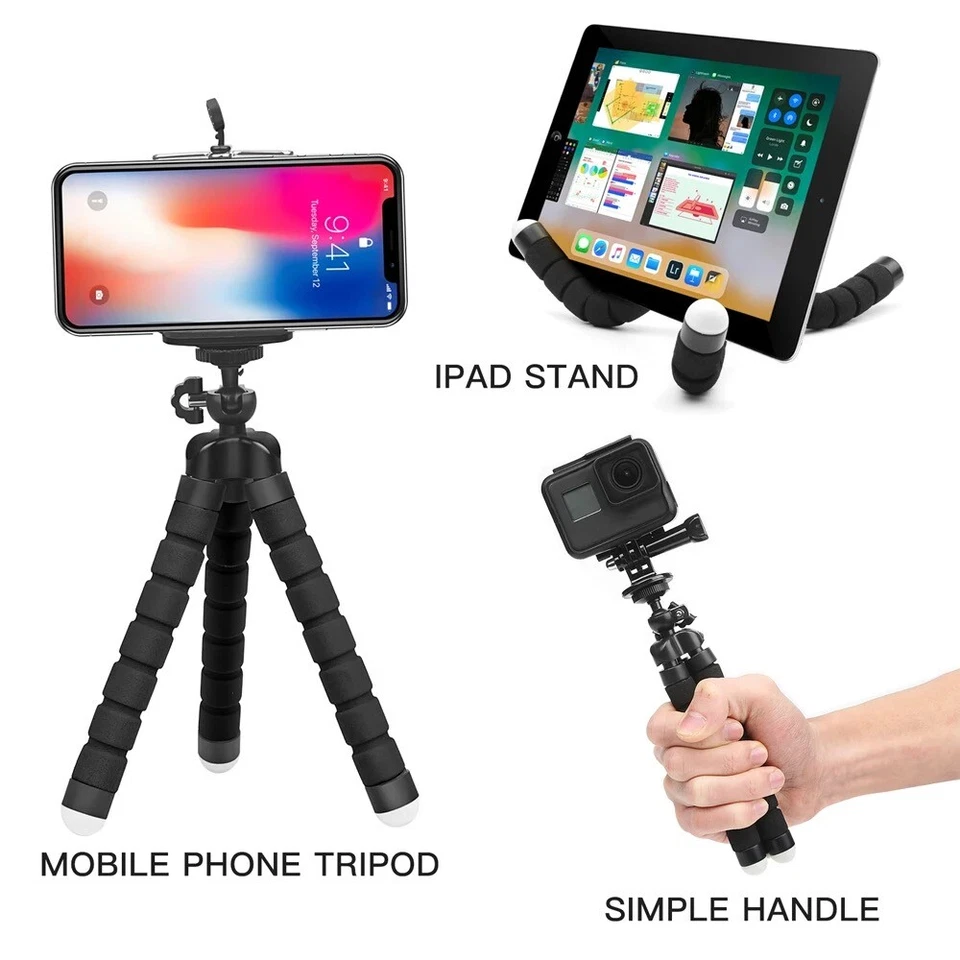 Smartphone Stativ Handy Tripod Klemmstativ Selfie Flexibel Dreibein Universal  - Bild 2 von 4
