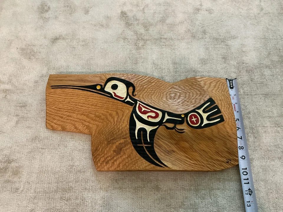 Hand-Carved Northwest Coast Style Wall Art Bird Design Indigenous Inspired - Image 2 of 4