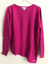Peace Love World Pure Love Asymmetrical Sweater - Pink (Sz S) a610247 -