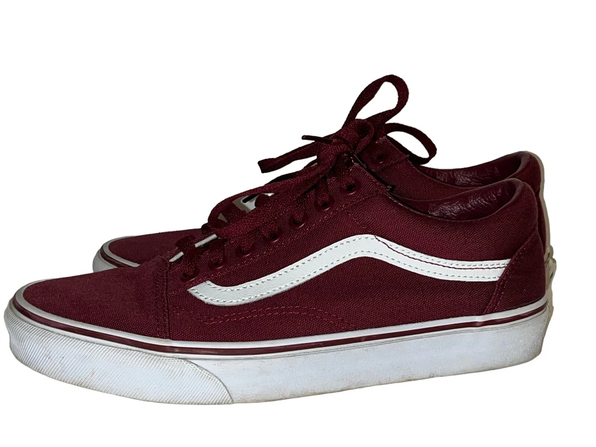 Vans Off The Skateboard Red Wine White Low Top Shoes Mens 8.5