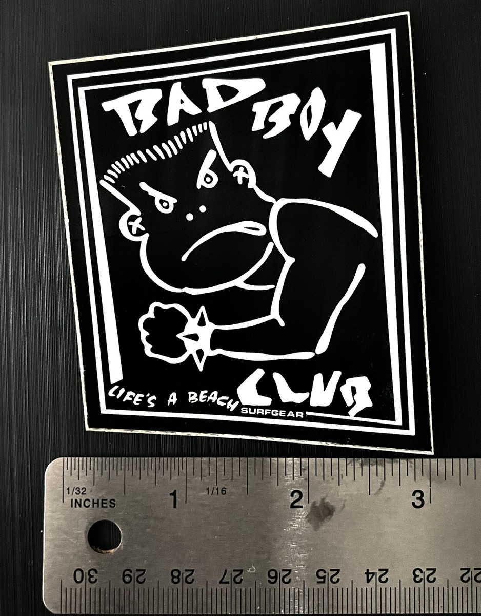 Bad Boy Club（Life's a beach）ステッカー白バッドボーイ Vintage Surf Life's a beach Bad Boy Club large sticker