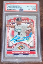 2014 Topps Update World Series Heroes #LH Livan Hernandez Signed Auto Card PSA