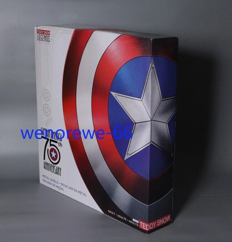 ¡¡Envío a Estados Unidos!! Escudo Capitán América 1:1 Leyendas Marvel 75 Aniversario Aleación Metal Foto 2 de 4