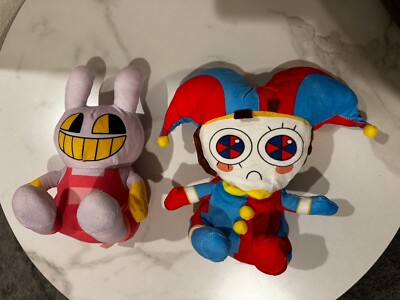 NWOT - Set of 2 Plushes - Jax & Pomni - The Amazing Digital Circus