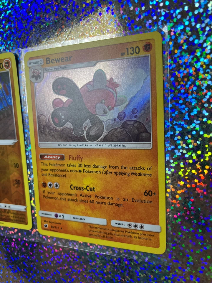 Pokemon TCG: Secret Rare 161/147 Bodybuilding Dumbells; Rare Holo 56/111 Bewear - Image 3 of 4