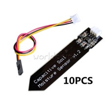 10PCS Analog Capacitive Soil Moisture Sensor V1.2 Corrosion Resistant With Cable