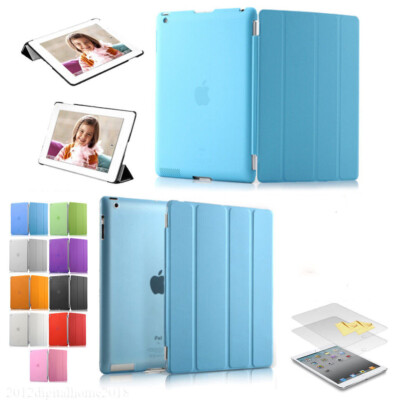 For iPad 2 3 4 Screen Protector/Ultra Slim Magnetic Smart Matte transparent Case