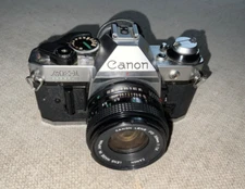 Canon AE-1 Camera 35mm Film Camera 50mm Lens Used Vtg See Pics