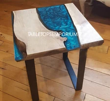 Green Epoxy Resin Top Counter Table, Coffee & Dining Table, Garden Table Decors