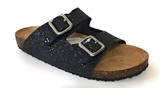 Wonder Nation Open toe Children s sandals  Size 4 .  Glittery black. New