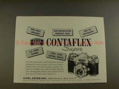 1960 Zeiss Contaflex Super Camera Ad - Wide Exposures!!