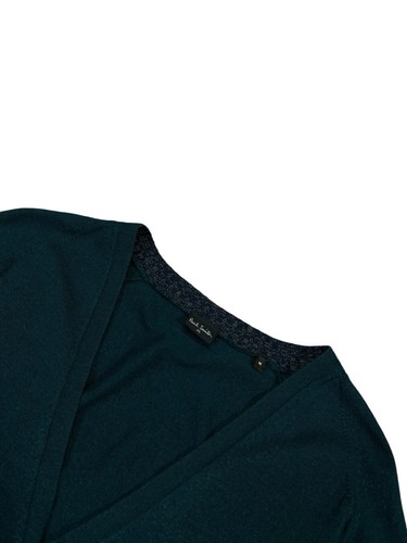 Paul Smith Men's Cardigan Merino Wool Blend Button V-Neck Sweater Green Size M - Picture 7 of 11