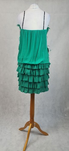 Carla Ruiz Blouson Bandeau Dress Green Size 8-10 BOX1 SS 04 - Picture 3 of 8