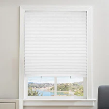 6-Pack Cordless Pleated Light Filtering Shades, 36x72'', Easy Cut & Install, Whi