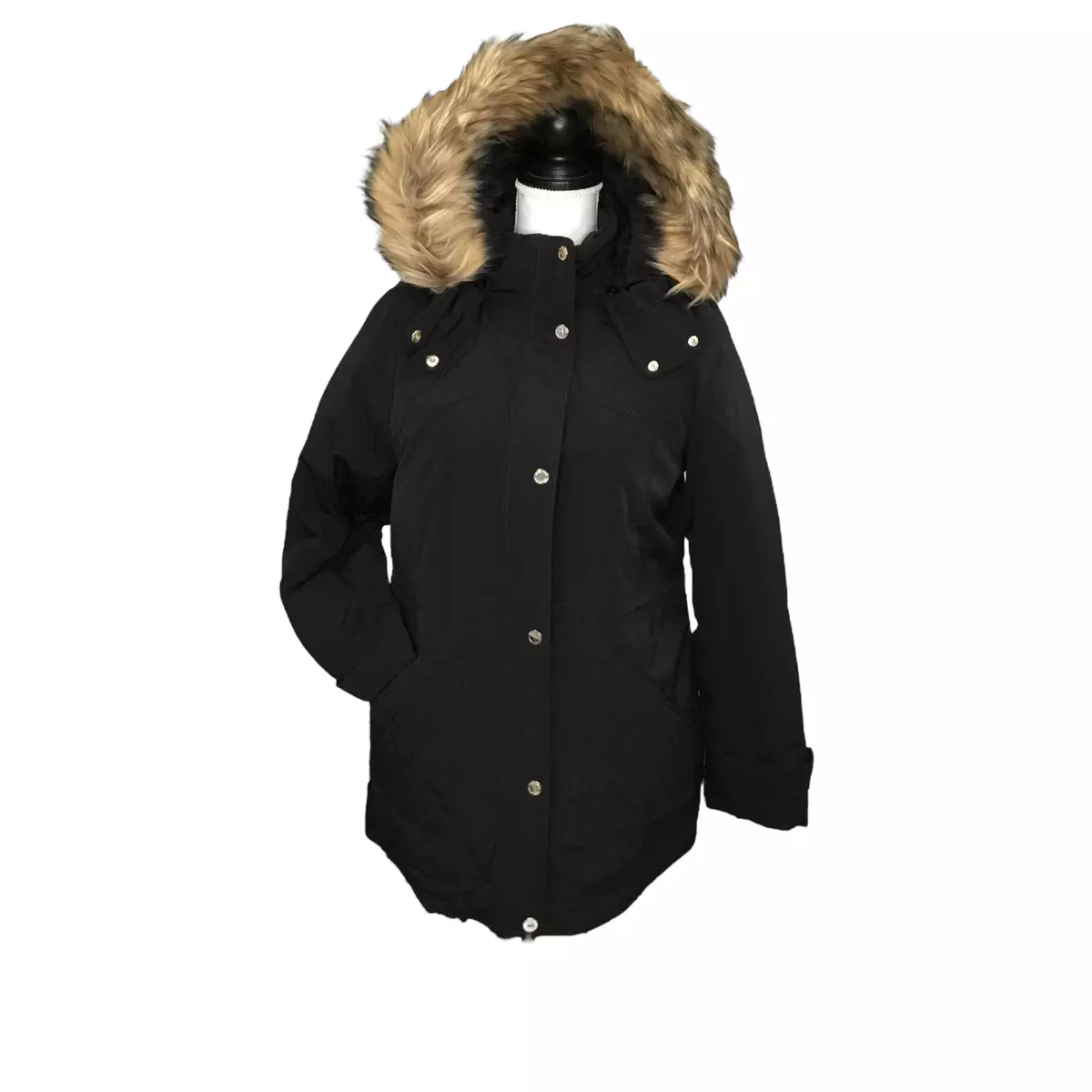 New Gallery Faux Fur Trim Hoodie Soccer Mom Polyfill Jacket Coat
