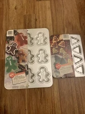 Vtg 1990 Wilton Mini Gingerbread Boy Cake Pan Baking 1985 Petite Christmas Tree