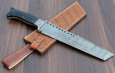 CUSTOM HAND MADE Damascus STEEL Bowie knives for Christmas gift pure sheath