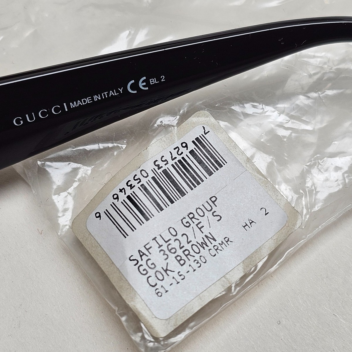 Gucci Sunglasses 2009 Vintage Leather Brown Black Square GG 3622/F