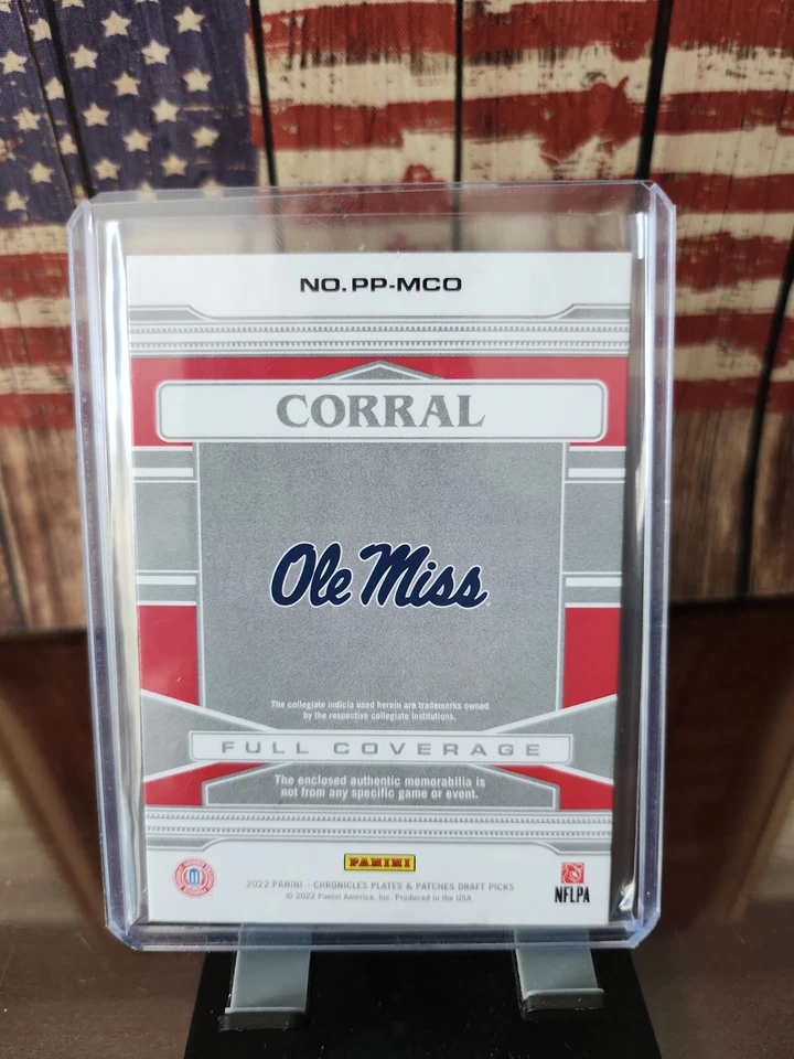 2022 Panini Chronicles Draft Matt Corral RC Rookie Full Coverage Patch! Panthers - Image 2 of 2